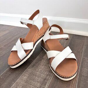 Mila Paoli Italian Leather Platform Wedge Strap Sandals